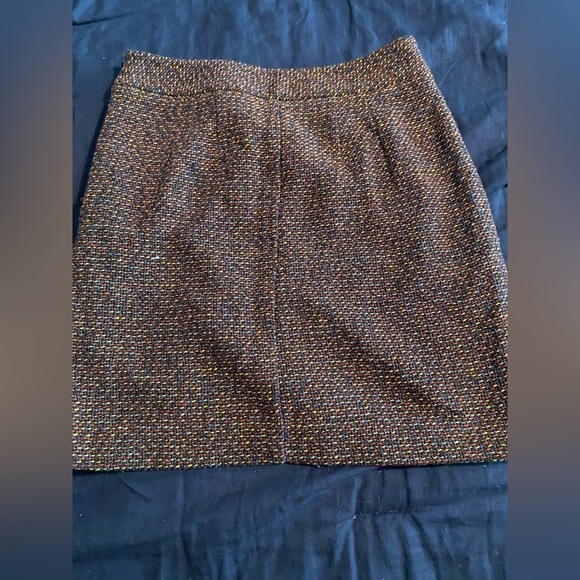 LOFT x Ann Taylor Tweed Wool Boucle Mini Skirt with Exposed Zipper Businesswear - Picture 4 of 6